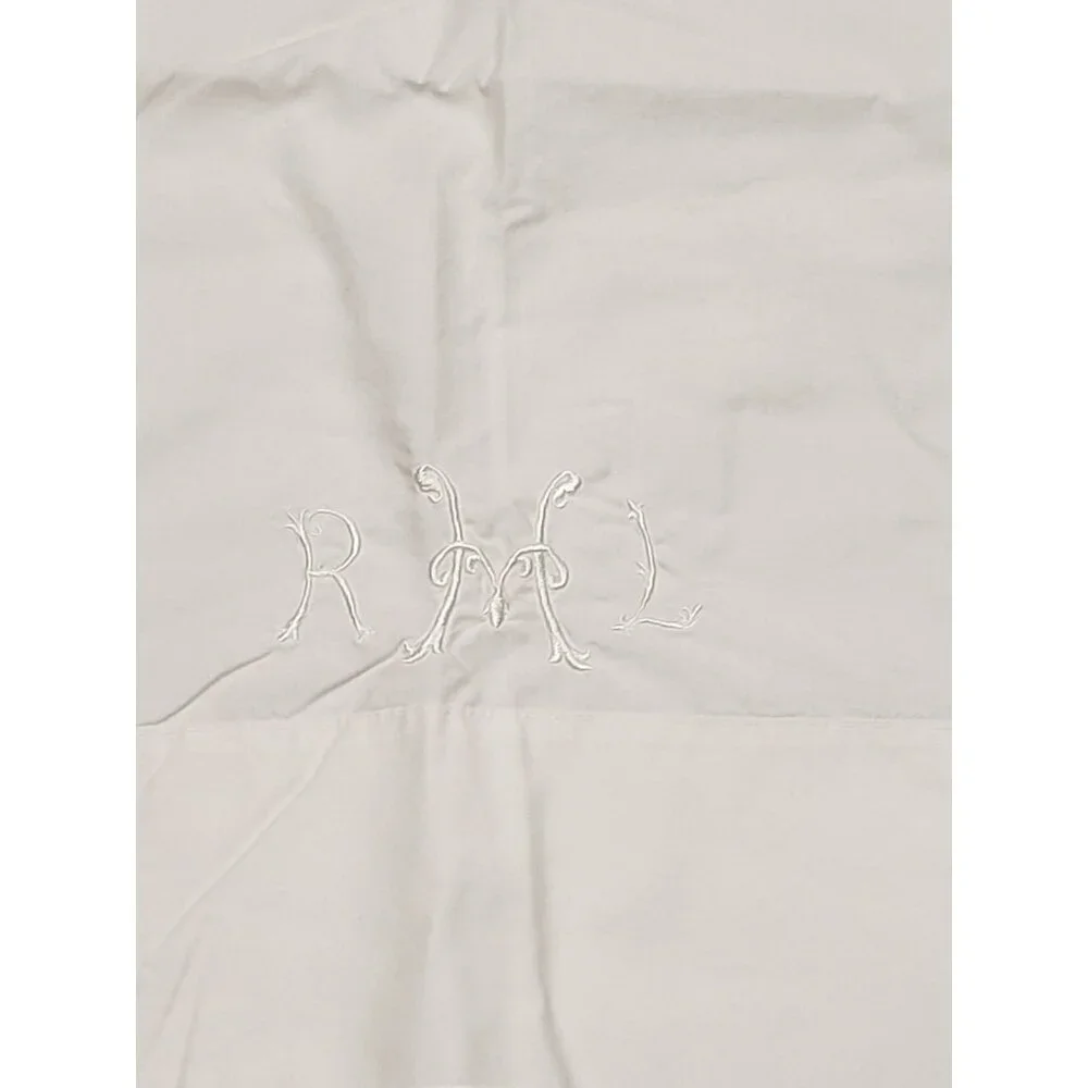Pair of Vintage King Pillowcases, Monogramed RHL White on White, No tags 20